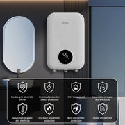 HNK 8500W Tankless Electric Water Heater, 220V, Touchscreen Temperature Control, IPX4