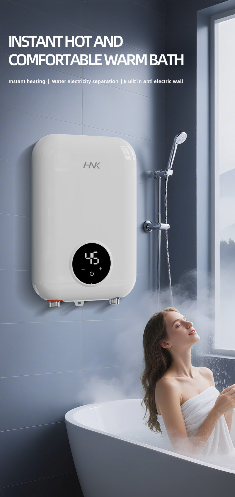 HNK 20D1 8500W tankless electric water heater product detail 05
