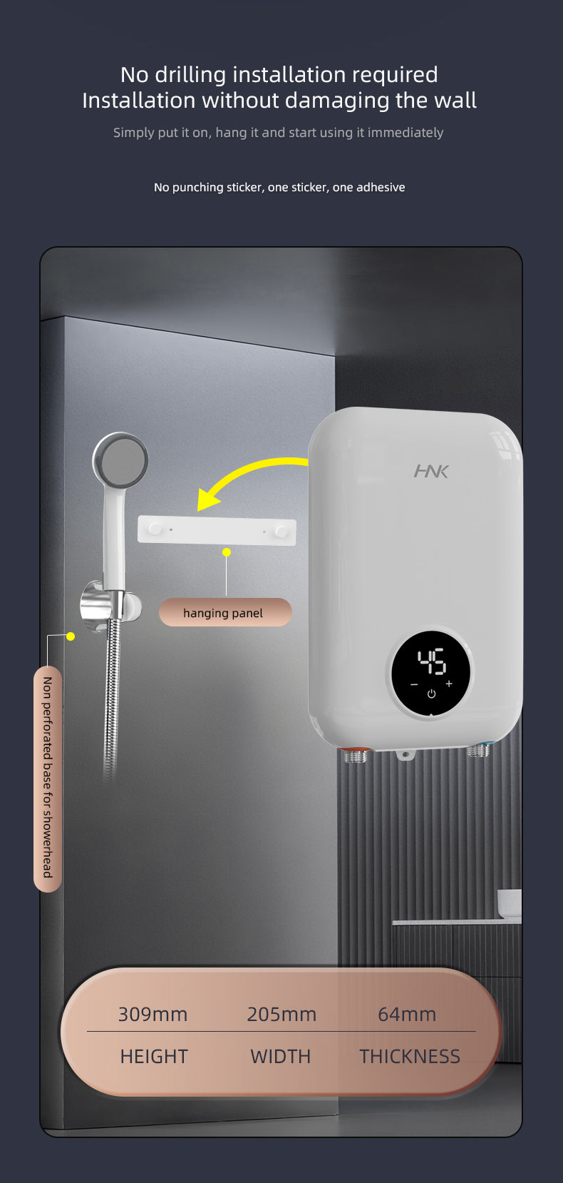 HNK 20D1 8500W tankless electric water heater product detail 12