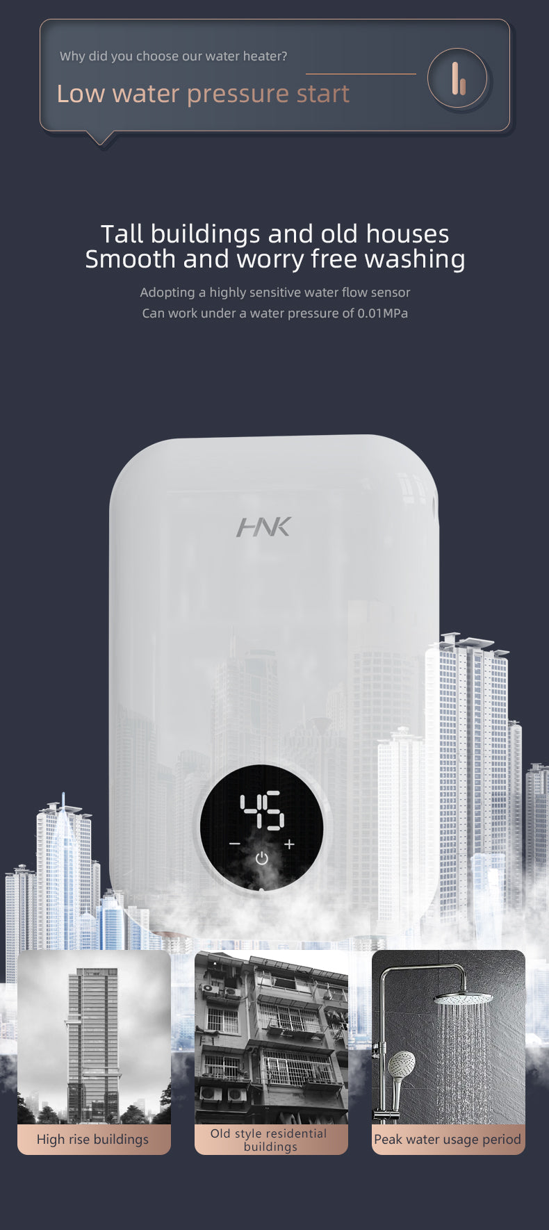 HNK 20D1 8500W tankless electric water heater product detail 15